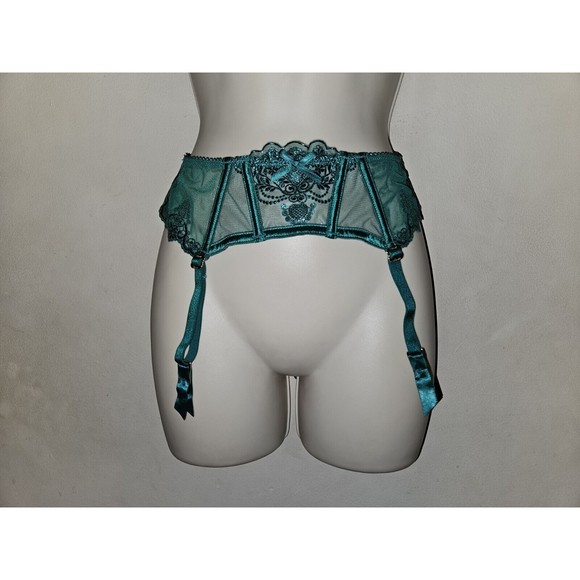 Honey Birdette Natalie Suspender in Green size Small NWT - Picture 1 of 5